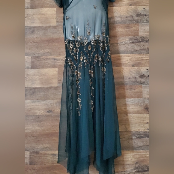 Free People Annabelle Embellished Green Maxi Slip Dress - Picture 3 of 10